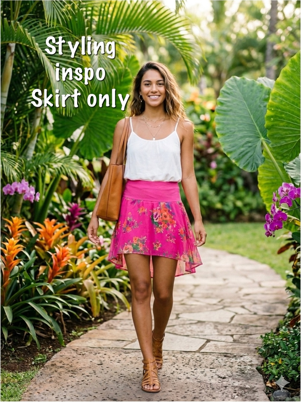 Aeropostale Floral High-Low Chiffon Skirt